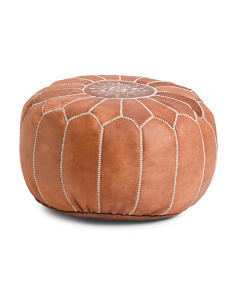 tj leather pouf